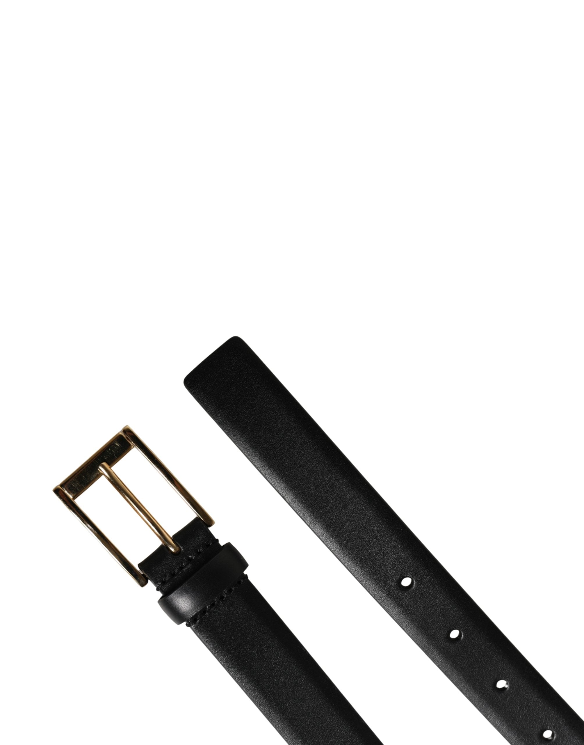 Men Black Classic Leather Metal Buckle Belt