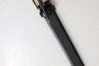 Men Black Classic Leather Metal Buckle Belt