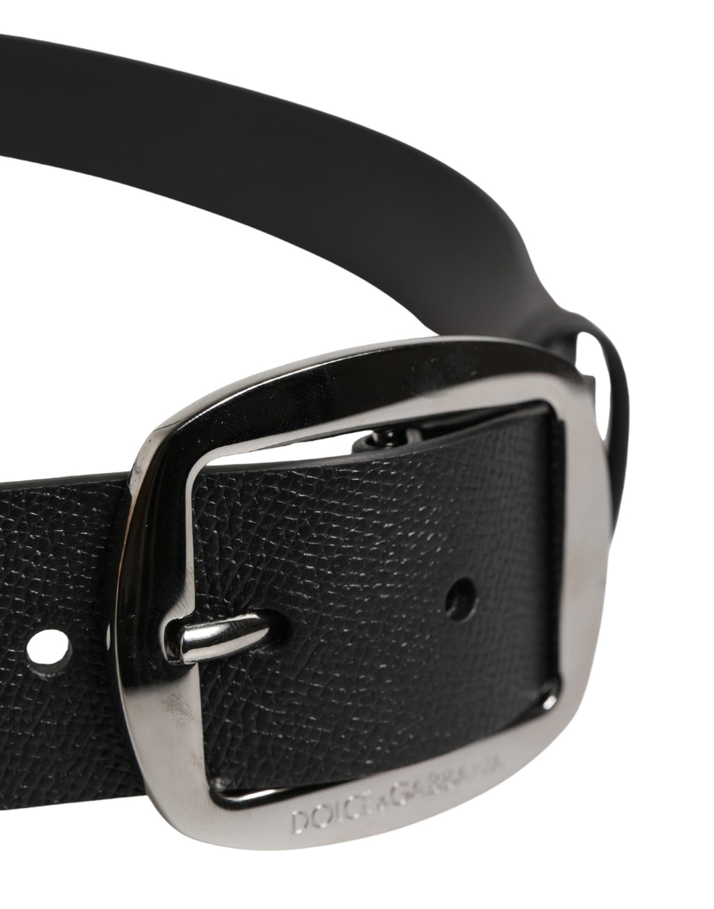 Men Black Classic Leather Metal Buckle Belt
