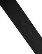 Men Black Classic Leather Metal Buckle Belt