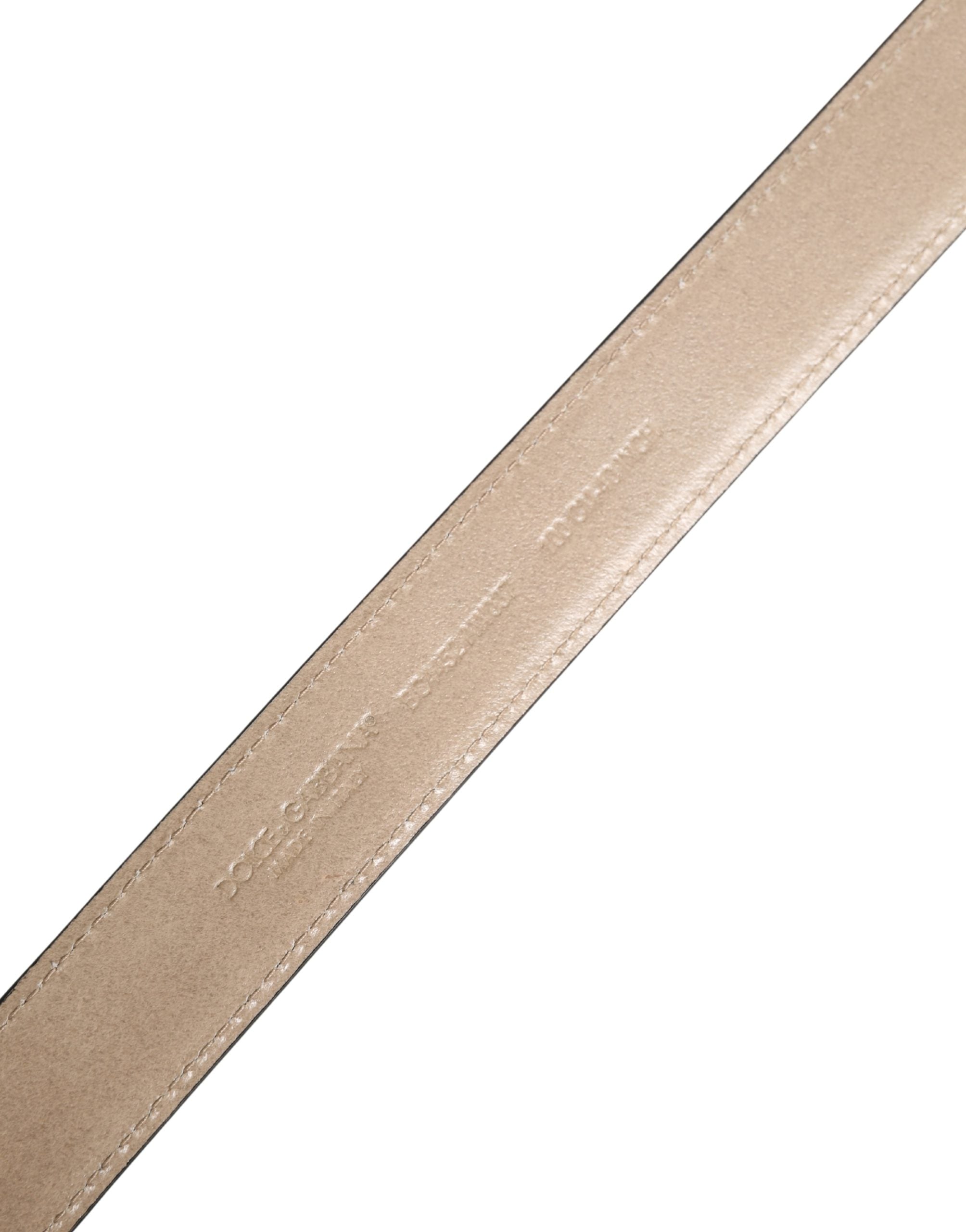 Men Beige Woven Leather Metal Buckle Belt