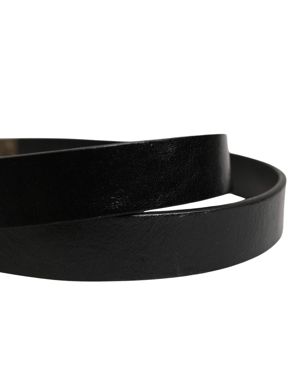 Men Black Classic Leather Logo Buckle Belt