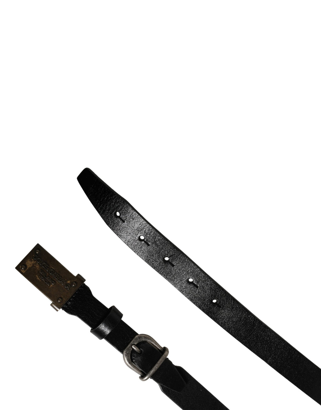 Men Black Classic Leather Logo Buckle Belt