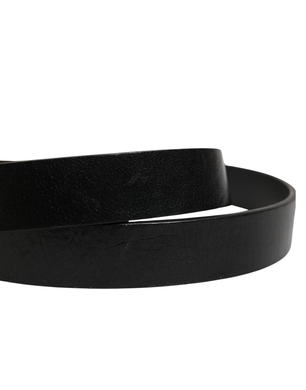 Men Black Classic Leather Logo Buckle Belt
