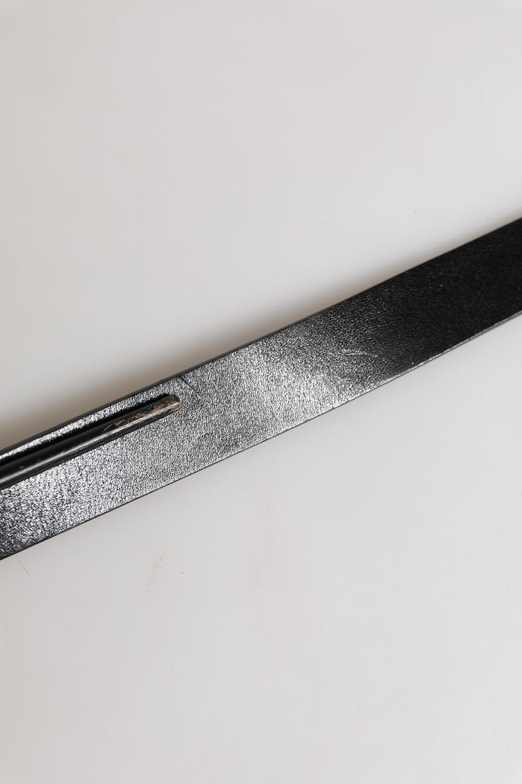 Men Black Classic Leather Logo Buckle Belt