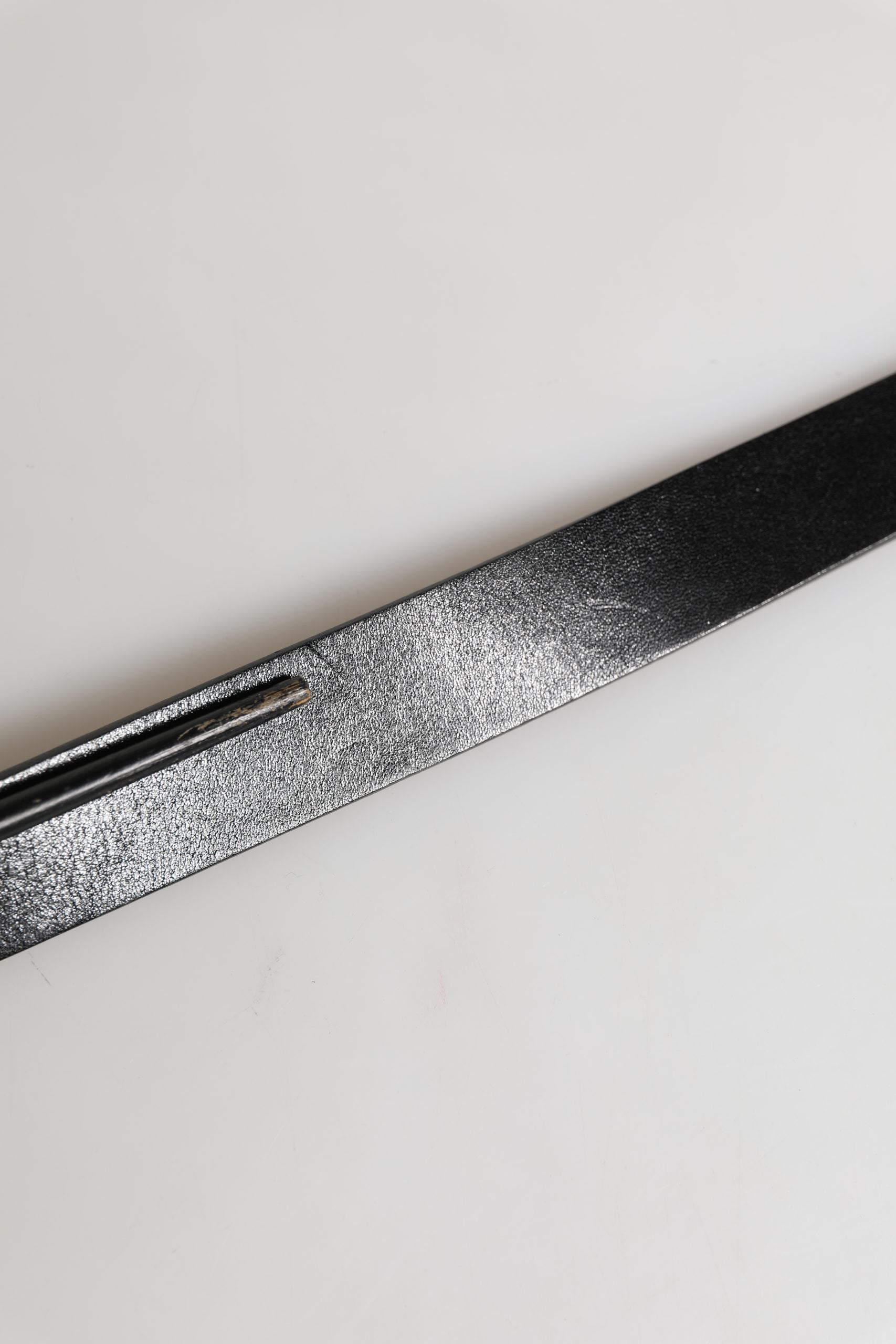 Men Black Classic Leather Logo Buckle Belt