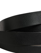 Black Double Strap Leather Silver Buckle Belt