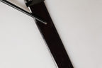 Black Double Strap Leather Silver Buckle Belt