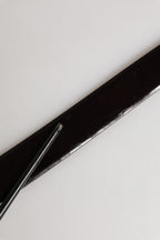 Black Double Strap Leather Silver Buckle Belt
