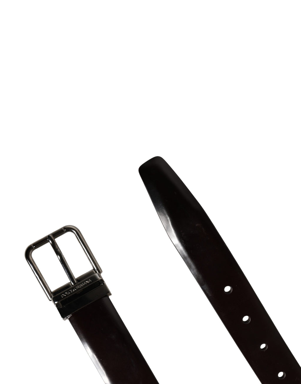 Men Black Calfskin Leather Metal Buckle Belt