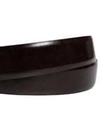 Men Black Calfskin Leather Metal Buckle Belt