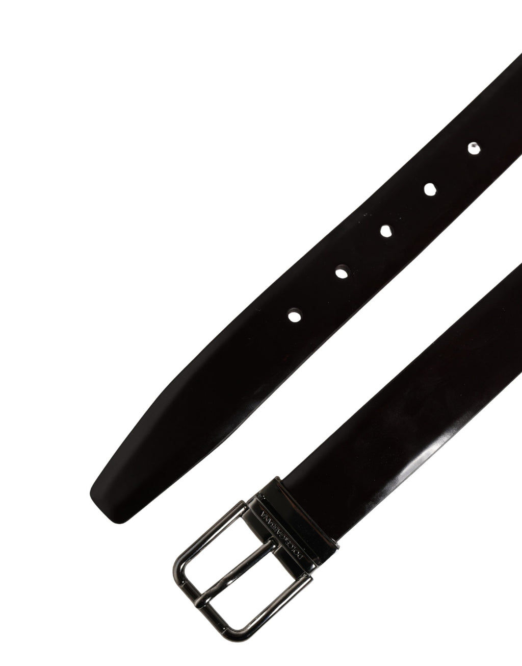 Men Black Calfskin Leather Metal Buckle Belt