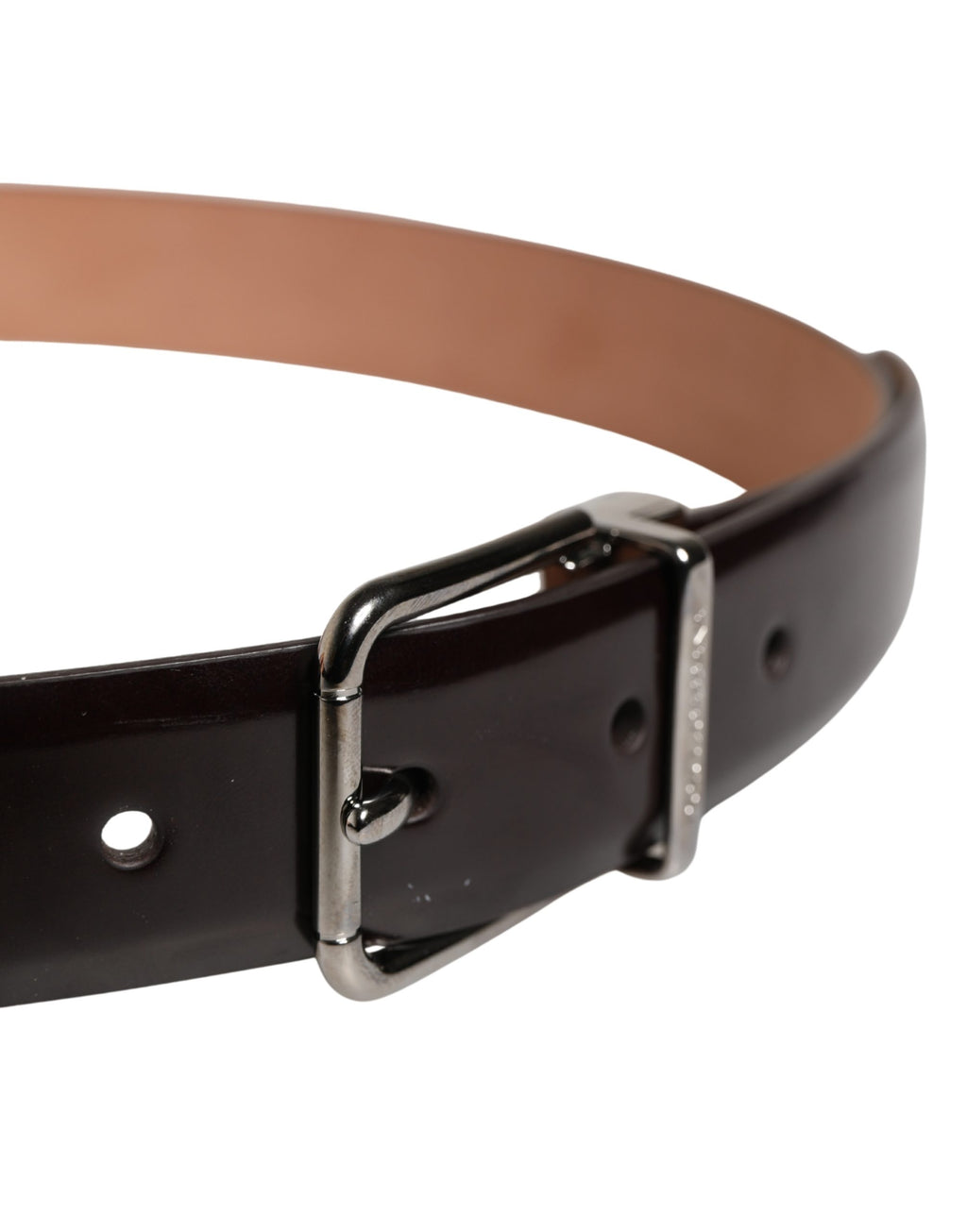 Men Black Calfskin Leather Metal Buckle Belt