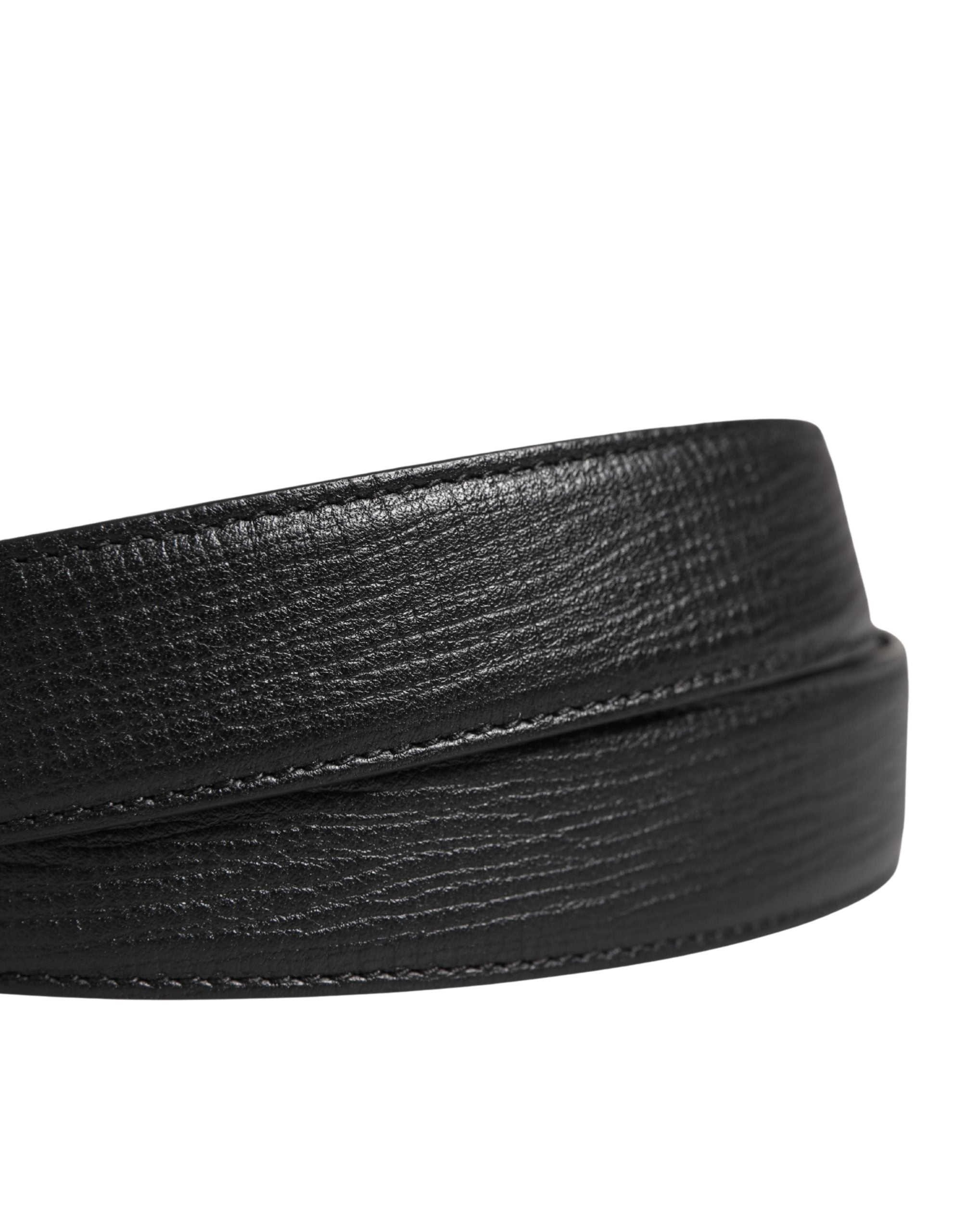 Men Black Classic Leather Metal Buckle Belt