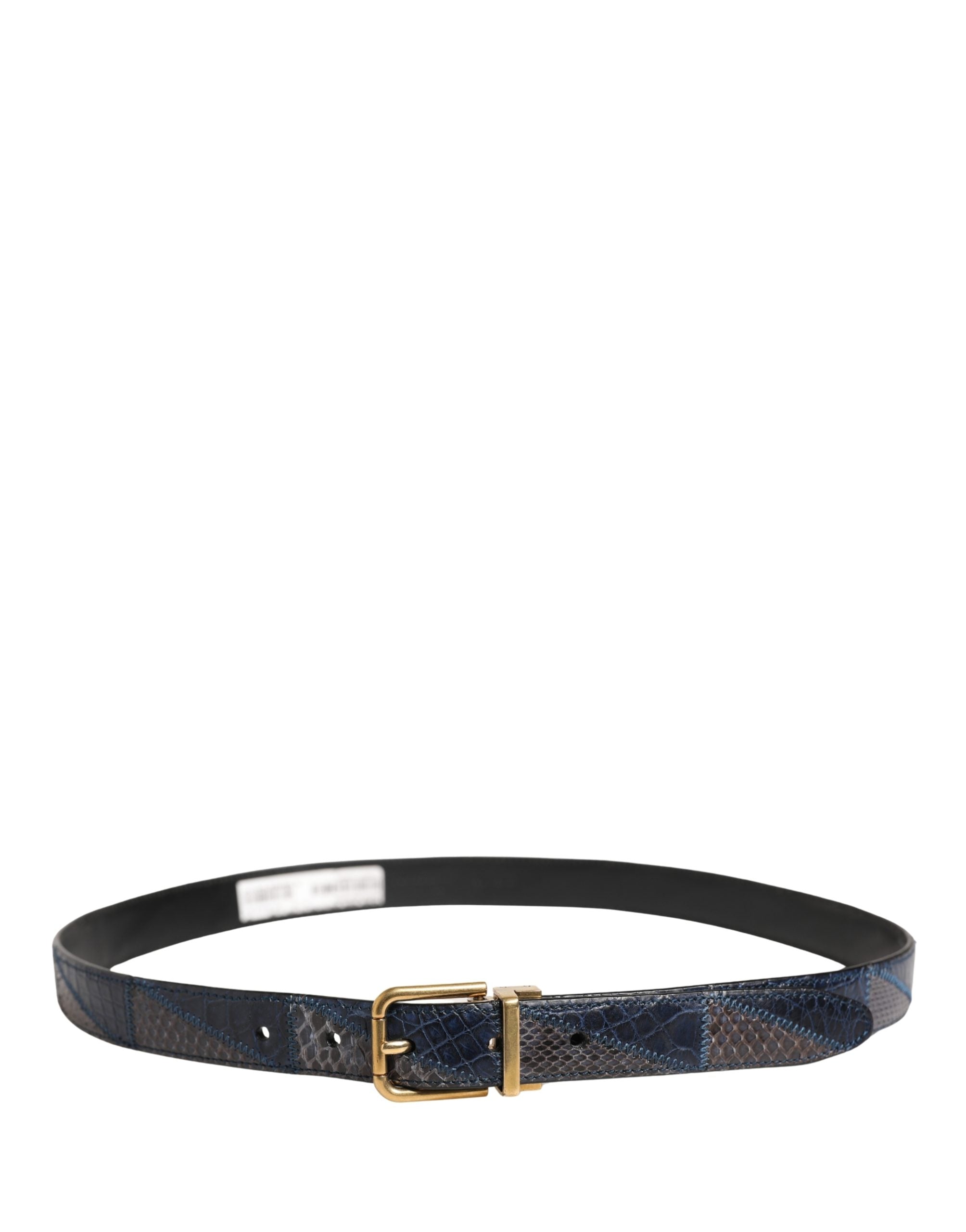 Men Multicolor Leather Metal Buckle Belt