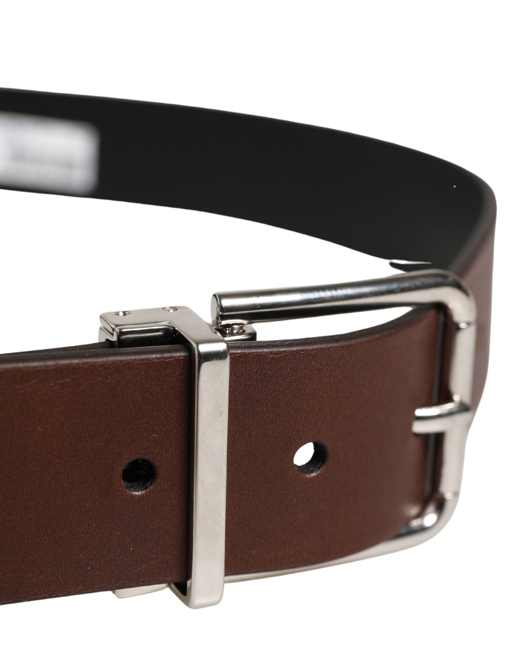 Men Brown Classic Leather Metal Buckle Belt