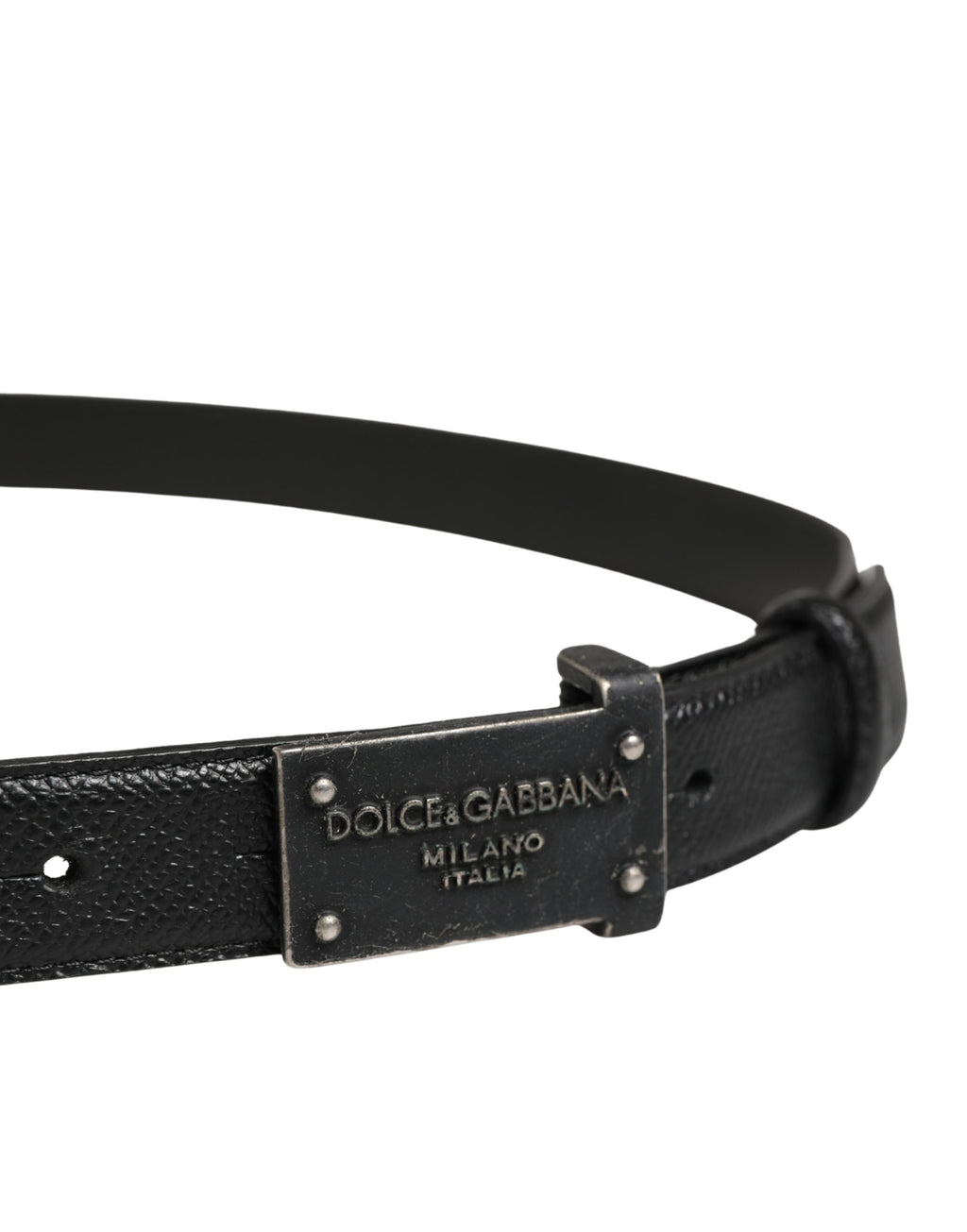 Men Black Calf Leather Logo Metal Buckle Belt