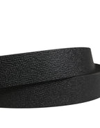 Men Black Calf Leather Metal Buckle Belt