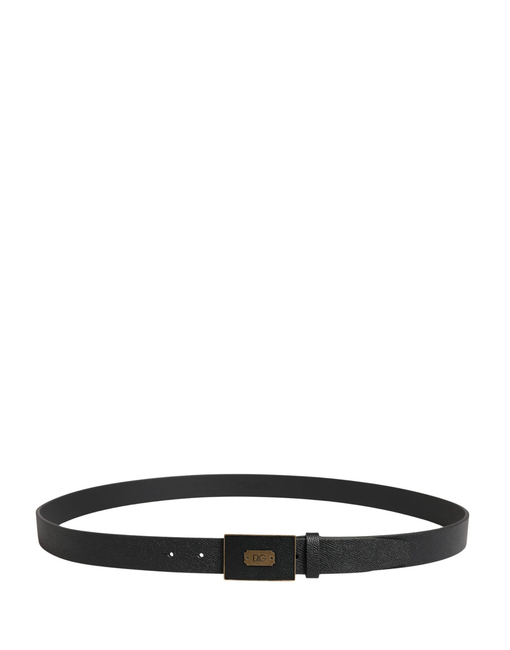 Men Black Classic Leather Logo Buckle Belt