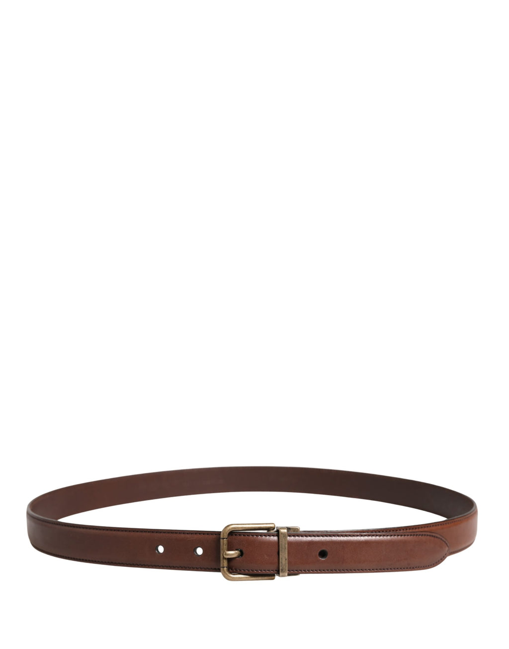 Men Brown Classic Leather Metal Buckle Belt