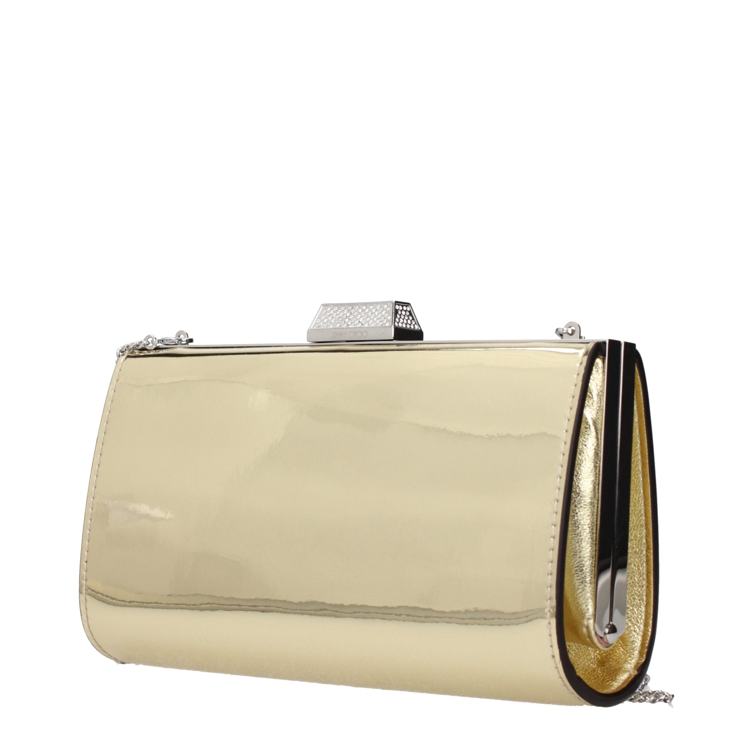 Gold Leather Clutch Bag