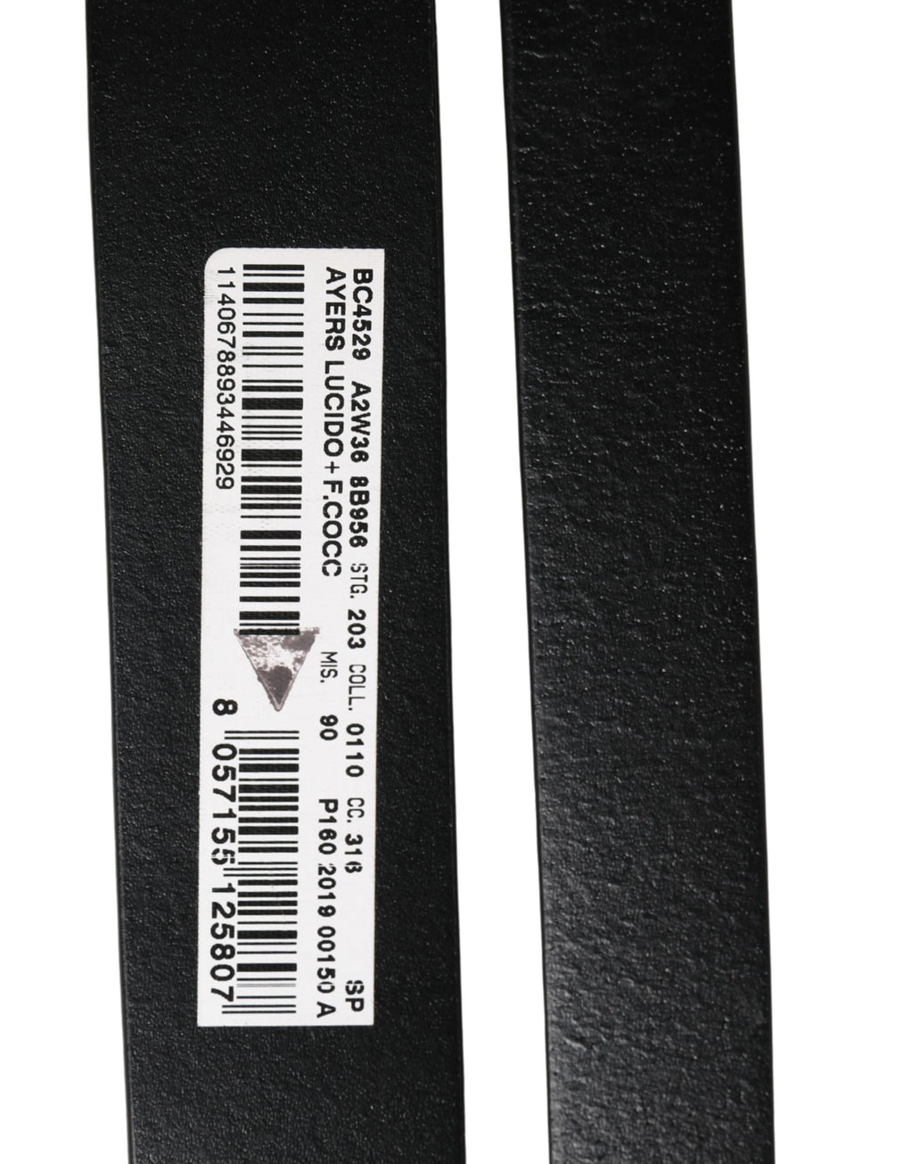 Men Black Exotic Leather Double Strap Belt