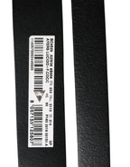 Men Black Exotic Leather Double Strap Belt