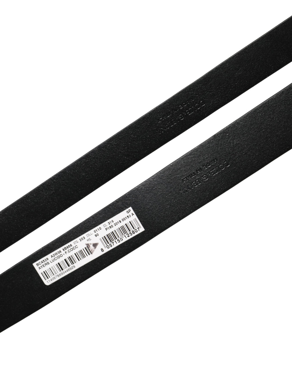 Men Black Exotic Leather Double Strap Belt