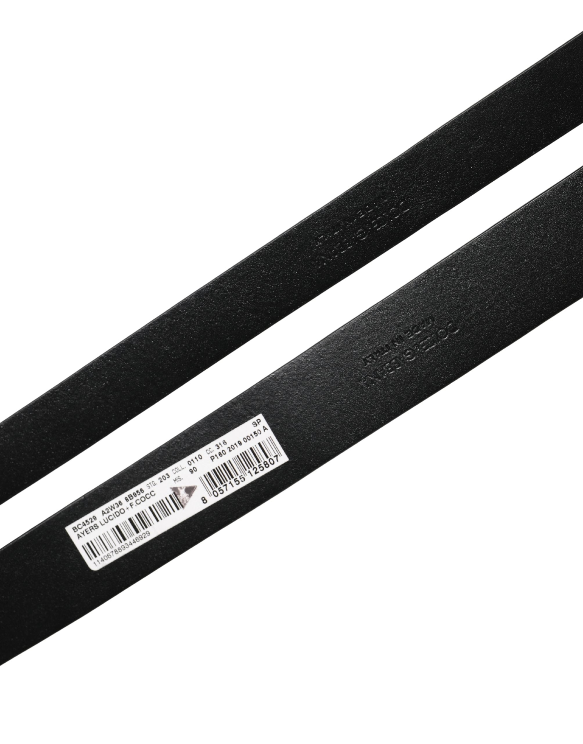 Men Black Exotic Leather Double Strap Belt