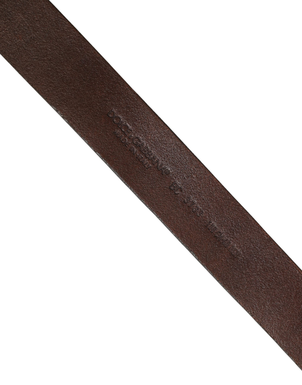 Men Brown Calf Leather Logo Metal Buckle Belt