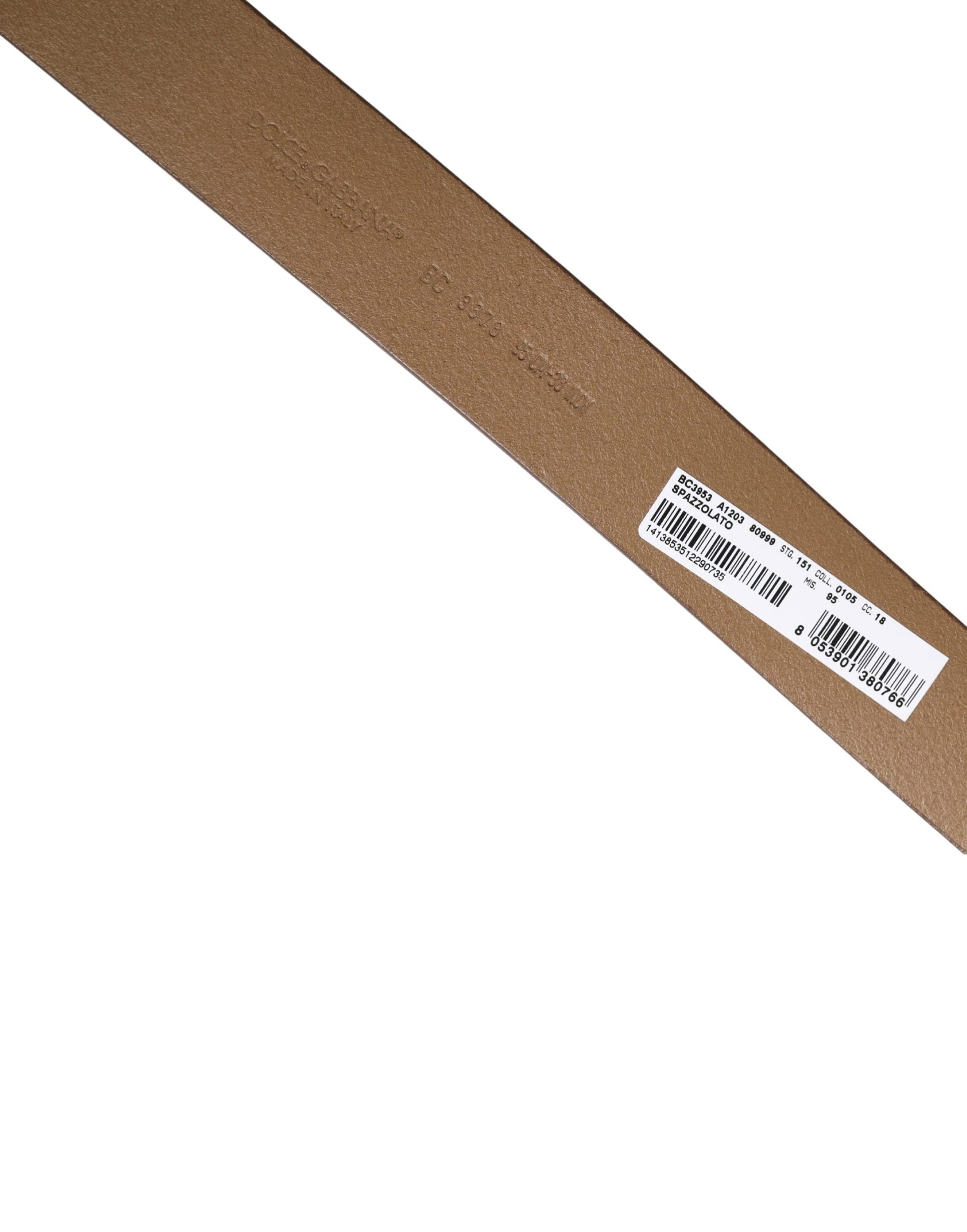 Men Brown Leather Classic Metal Buckle Belt