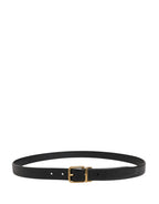 Men Black Classic Leather Metal Buckle Belt