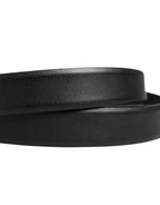 Men Black Classic Leather Metal Buckle Belt