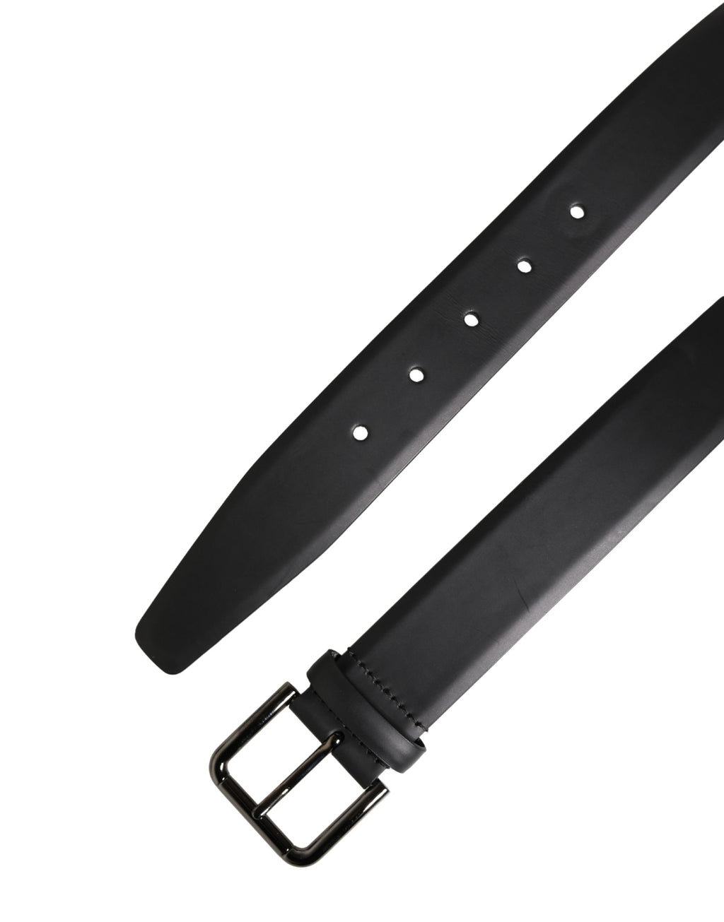 Men Black Classic Leather Metal Buckle Belt