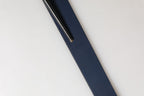 Blue Calfskin Leather Logo Metal Buckle Belt