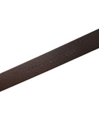 Men Brown Classic Leather Logo Buckle Belt