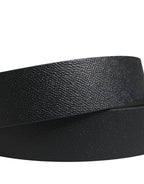 Men Black Classic Leather Metal Buckle Belt