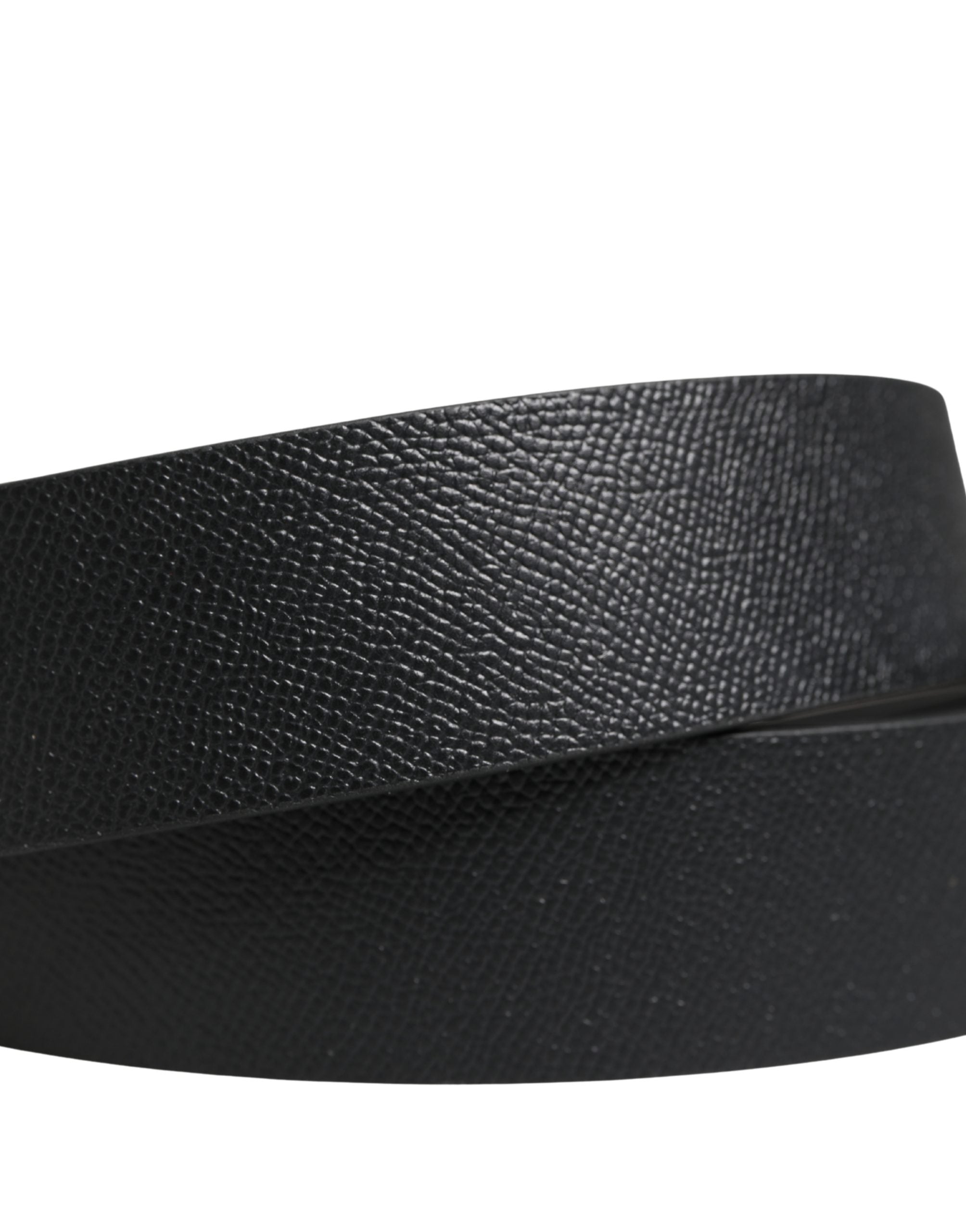 Men Black Classic Leather Metal Buckle Belt