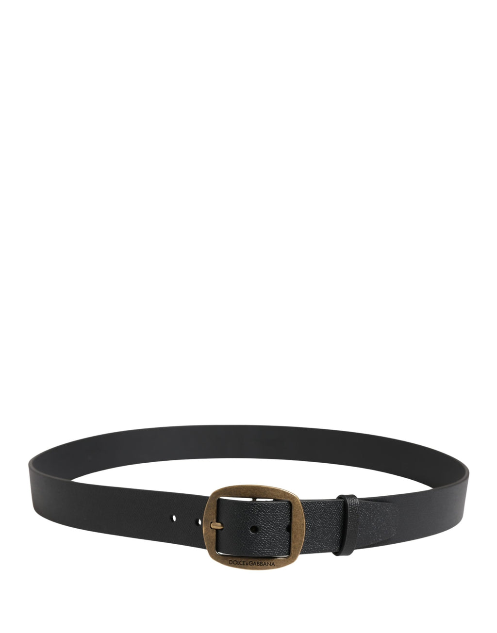 Men Black Classic Leather Metal Buckle Belt