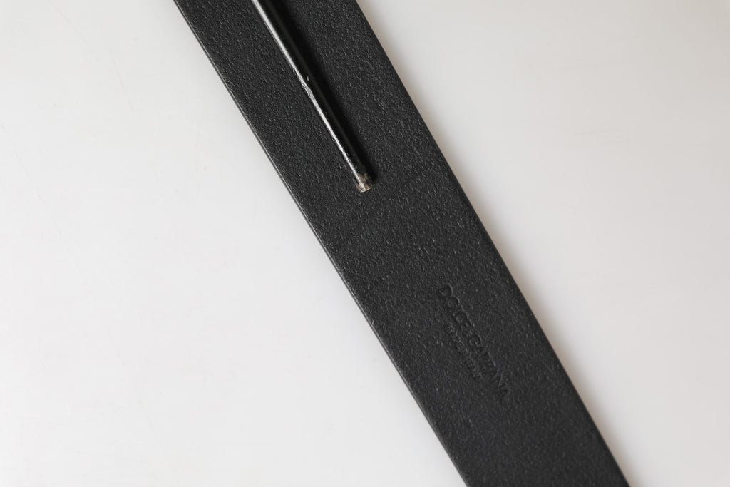 Men Black Classic Leather Metal Buckle Belt