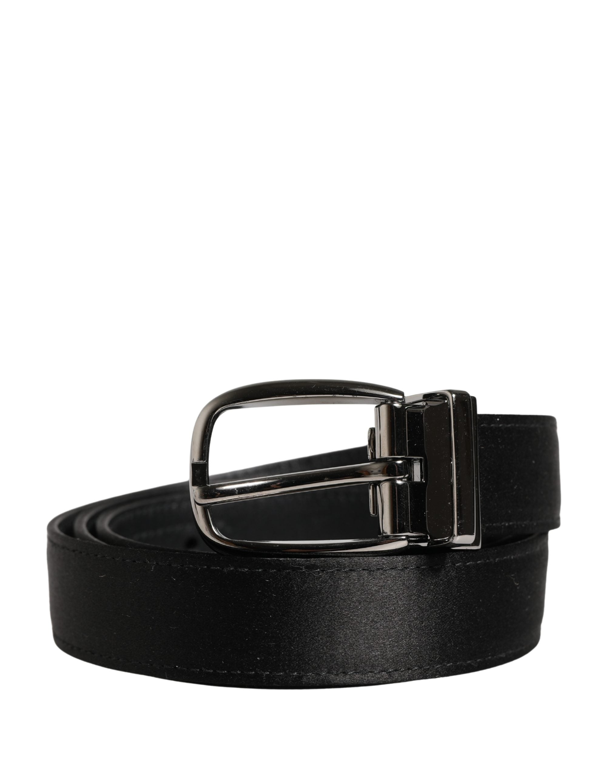 Men Black Classic Leather Metal Buckle Belt