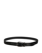 Men Black Classic Leather Metal Buckle Belt