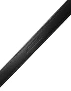 Men Black Classic Leather Metal Buckle Belt