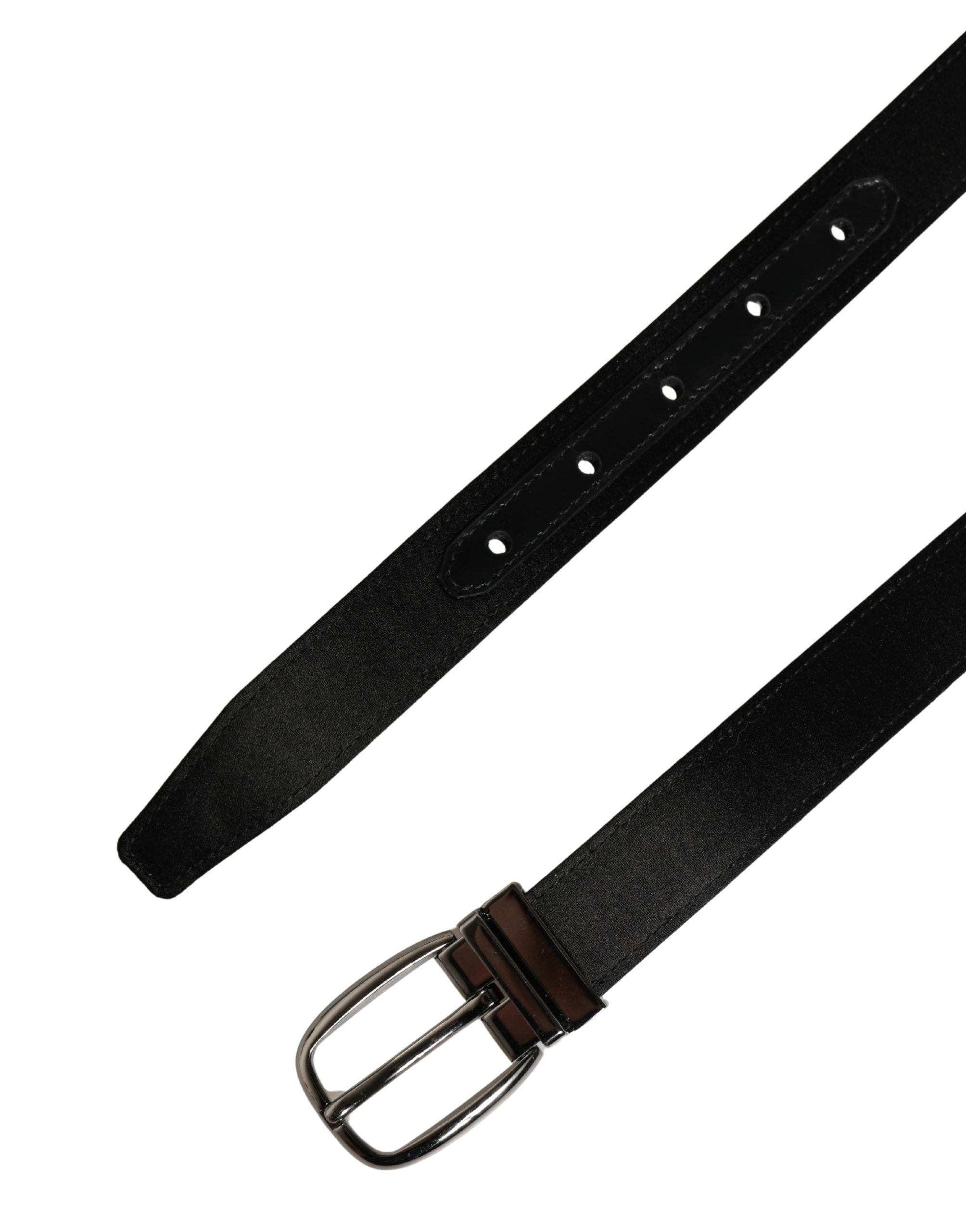Men Black Classic Leather Metal Buckle Belt