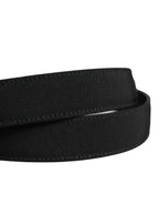 Men Black Viscose Silver Metal Buckle Belt
