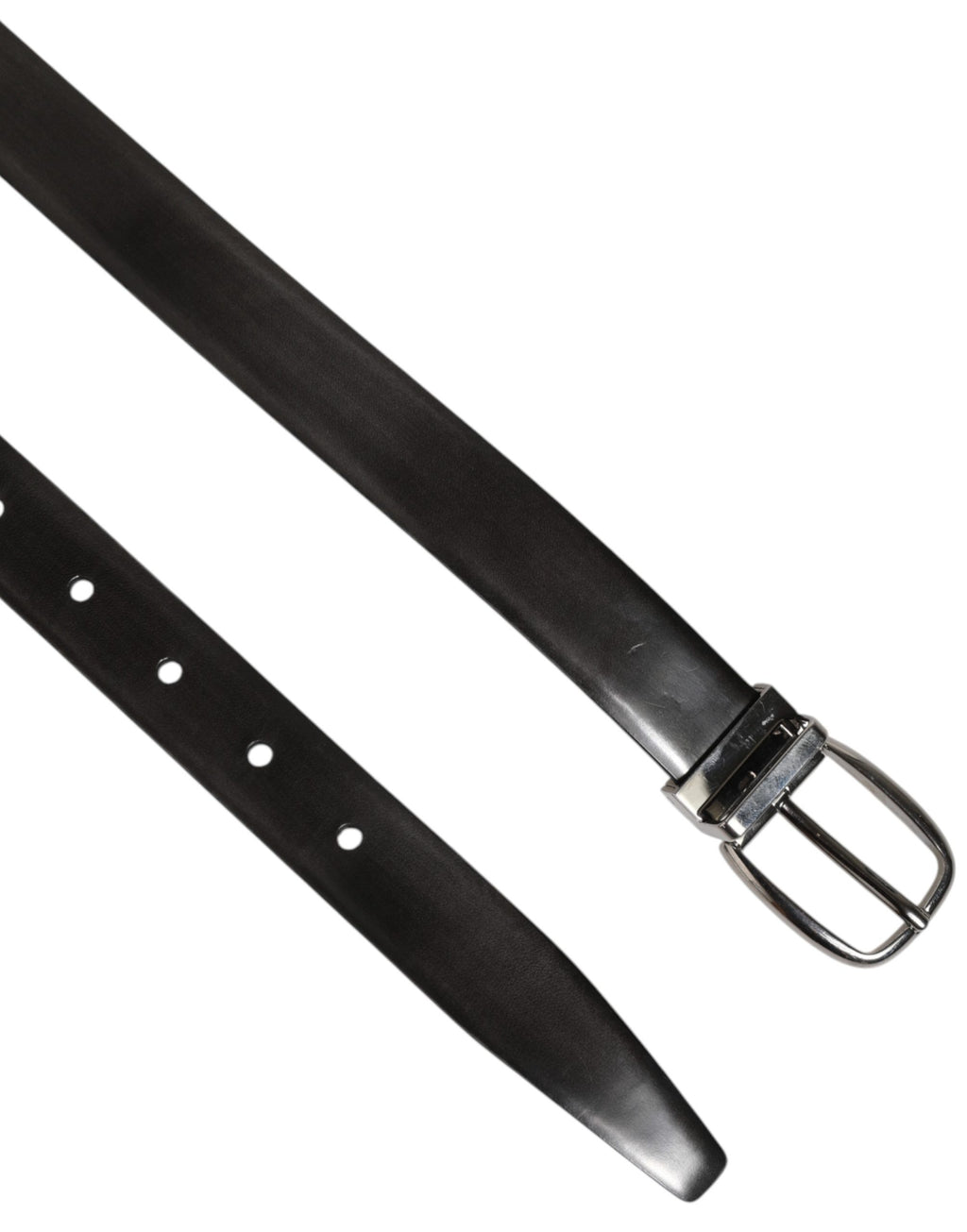 Men Black Leather Classic Metal Buckle Belt