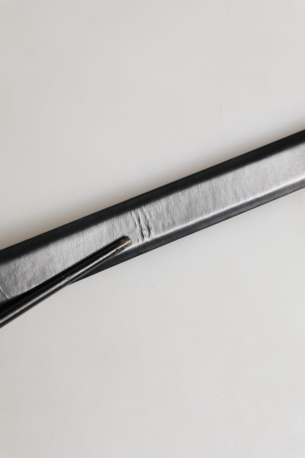 Men Black Leather Classic Metal Buckle Belt