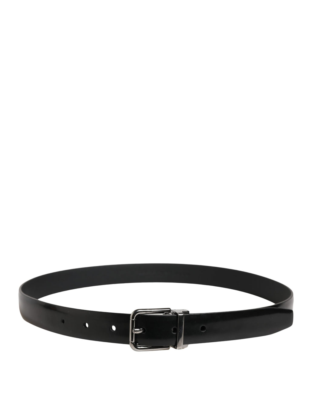 Men Black Leather Classic Metal Buckle Belt