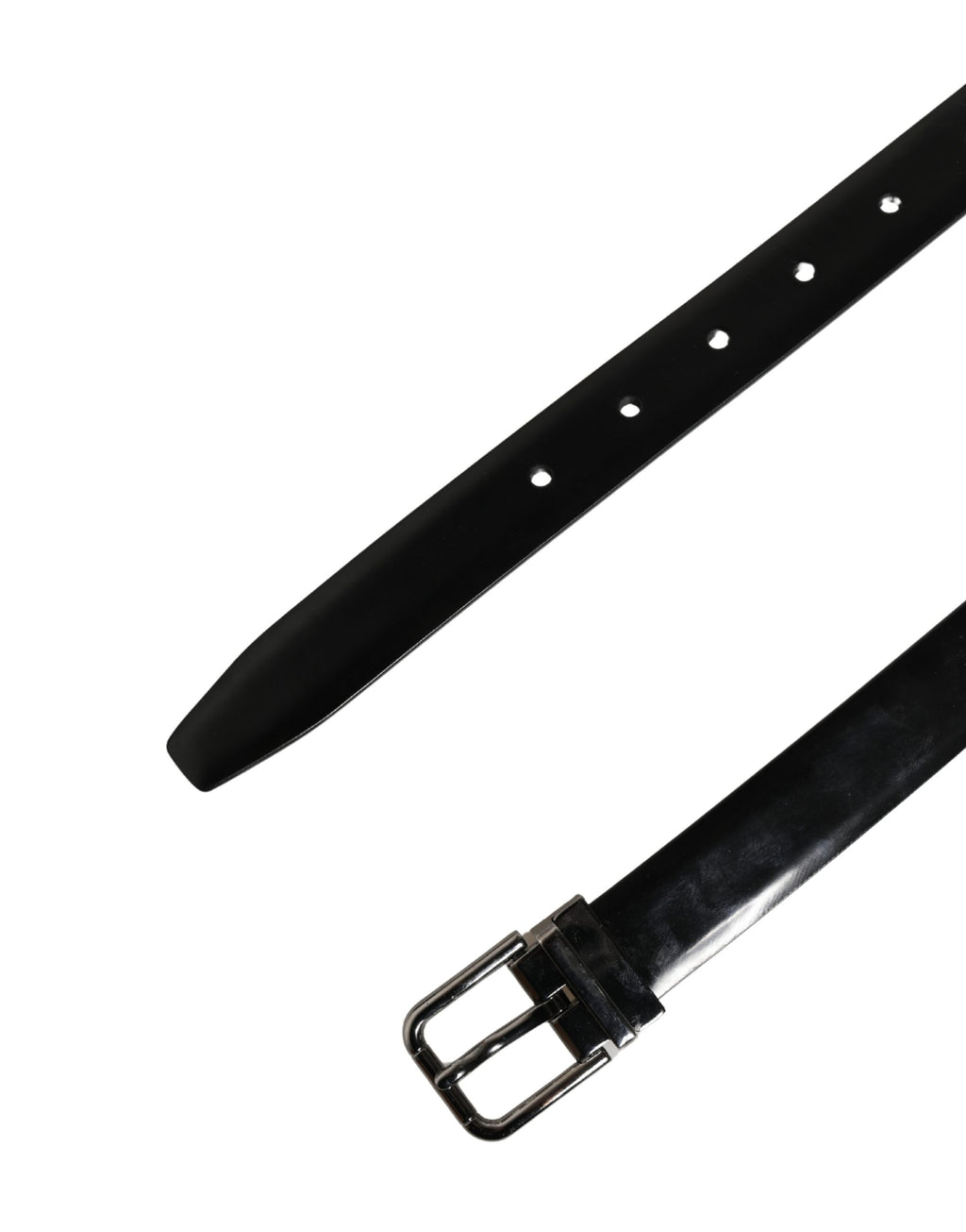 Men Black Leather Classic Metal Buckle Belt