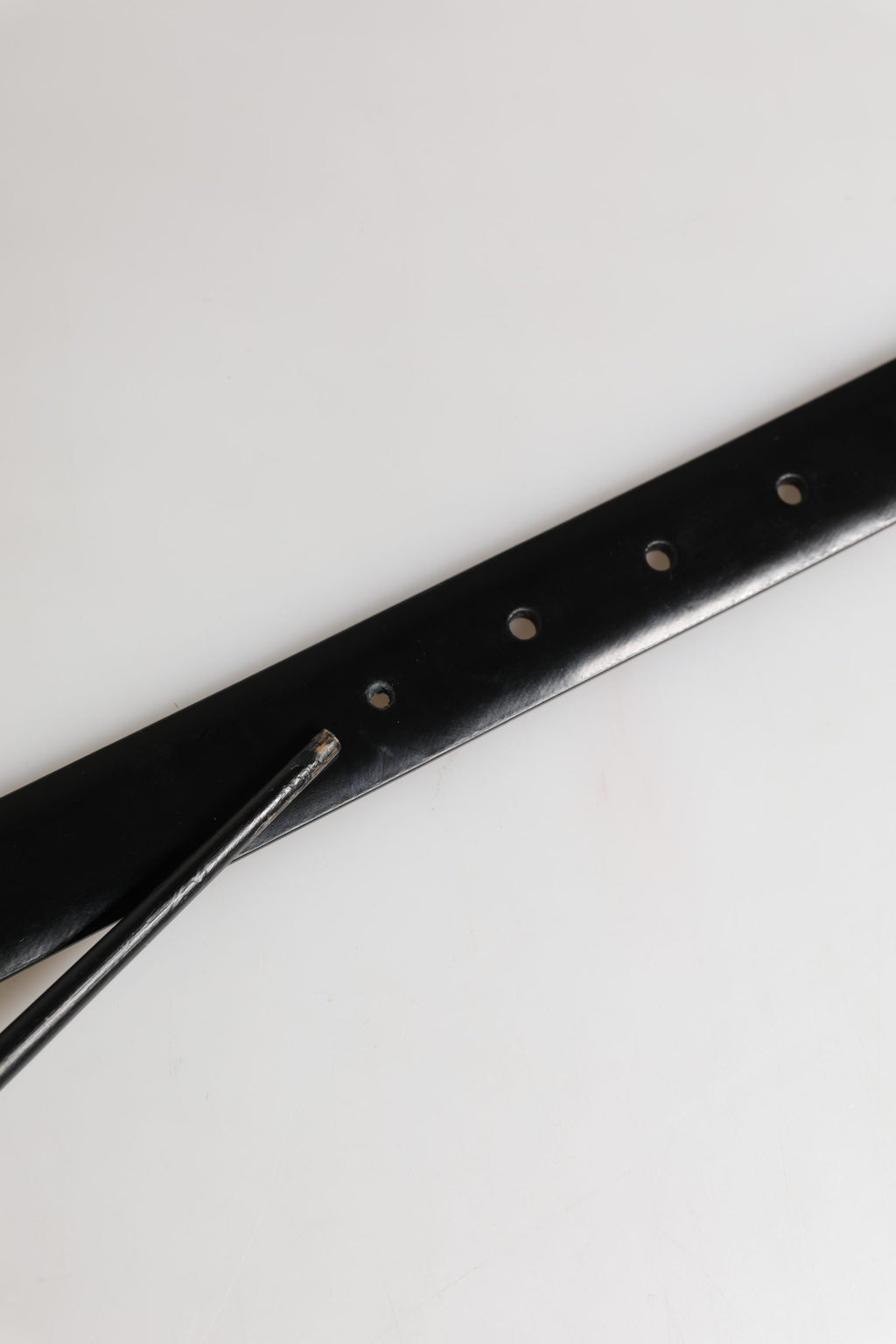 Men Black Leather Classic Metal Buckle Belt